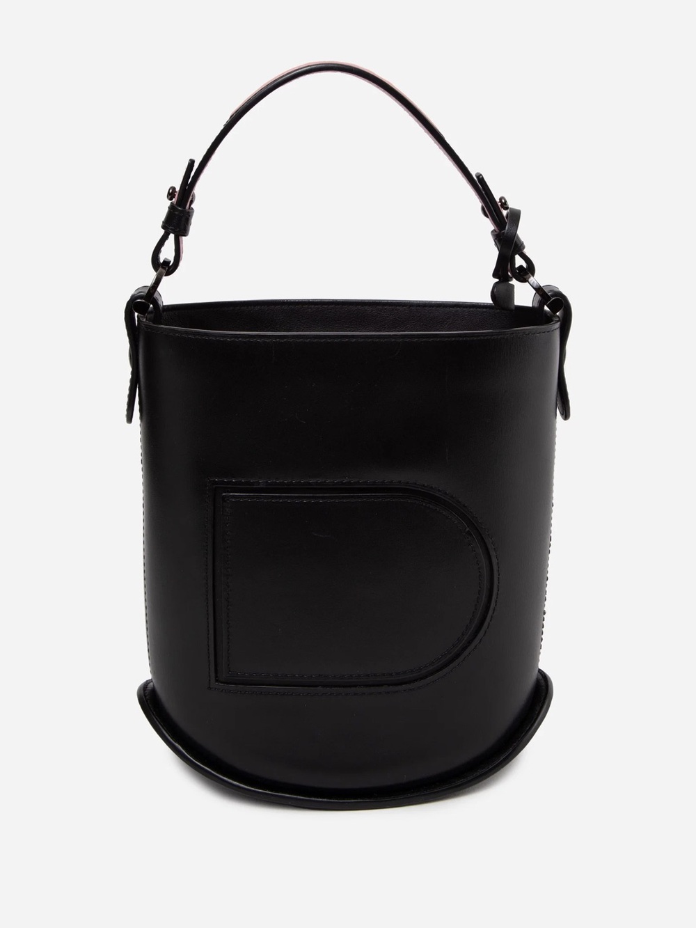 DELVAUX Black Calfskin Pin Mini Bucket Bag